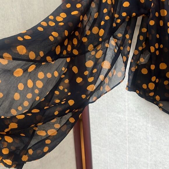 NWT DO+BE POLKA DOT SHEER OPEN ARM CROP TOP SIZE S - Picture 3 of 8